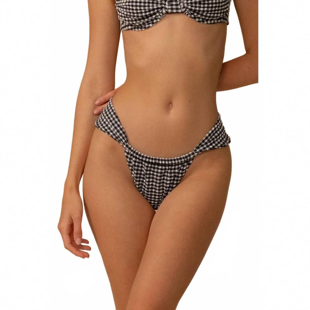 NEW MONTCE sandra bikini bottom in black & white gingham